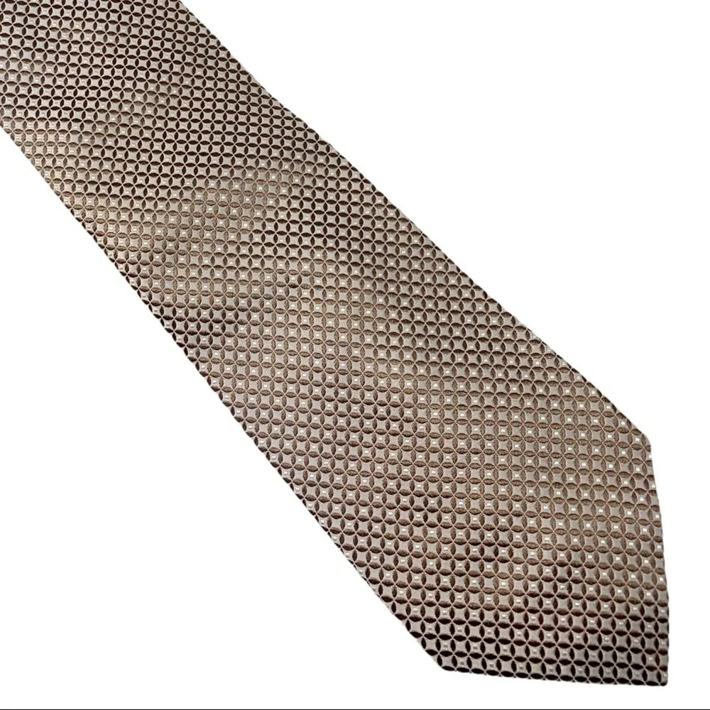 Banana Republic 100% Silk Mens Silver/ Brown Tie